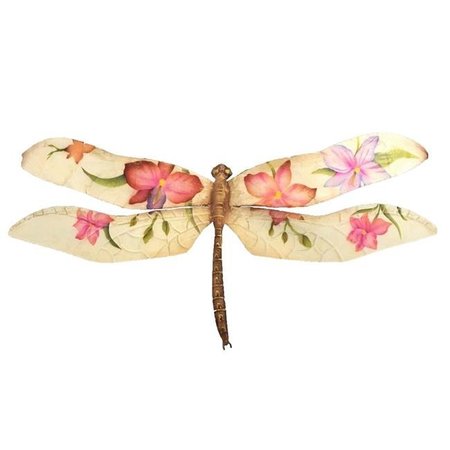 EANGEE HOME DESIGN Eangee Home Design m4006 Dragonfly Flowers Wall Decor; Purple & Red m4006
